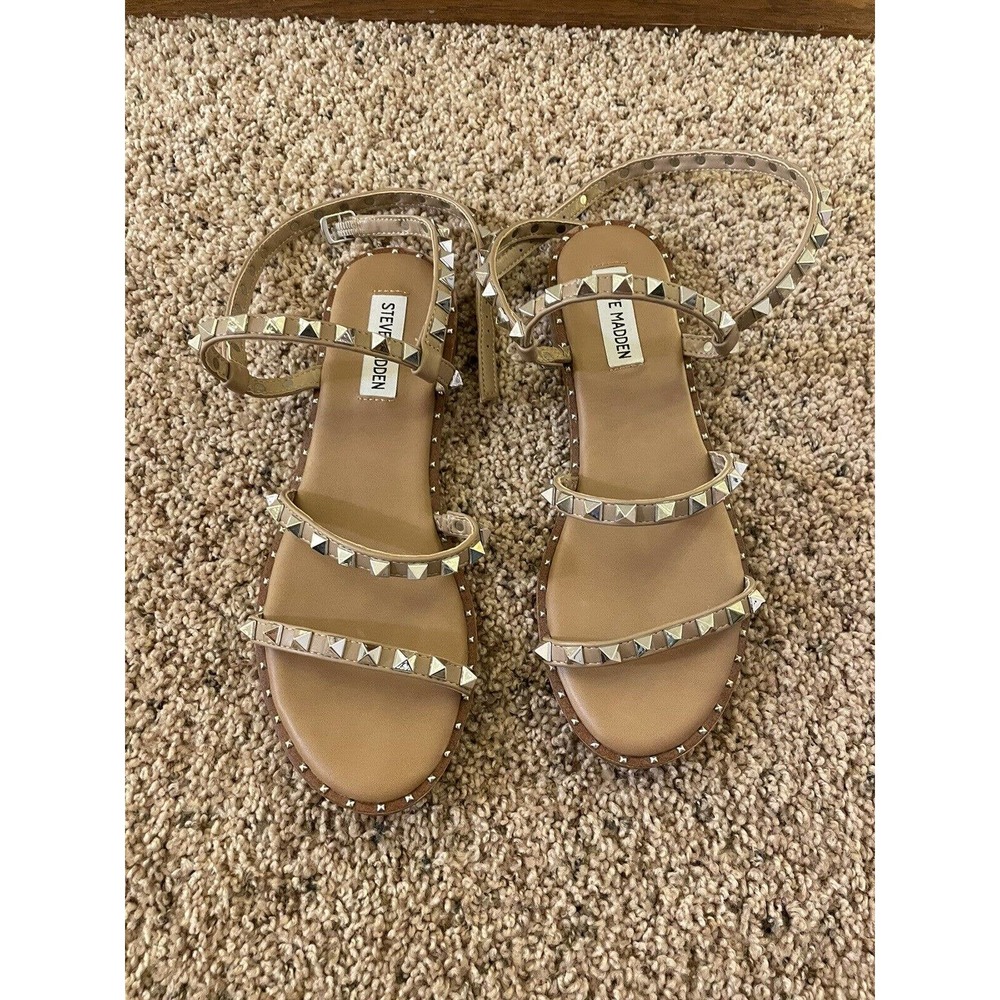 Steve Madden Women's Shoes- 8- Travel Leather Open Toe Casual Gladiator Sandals
